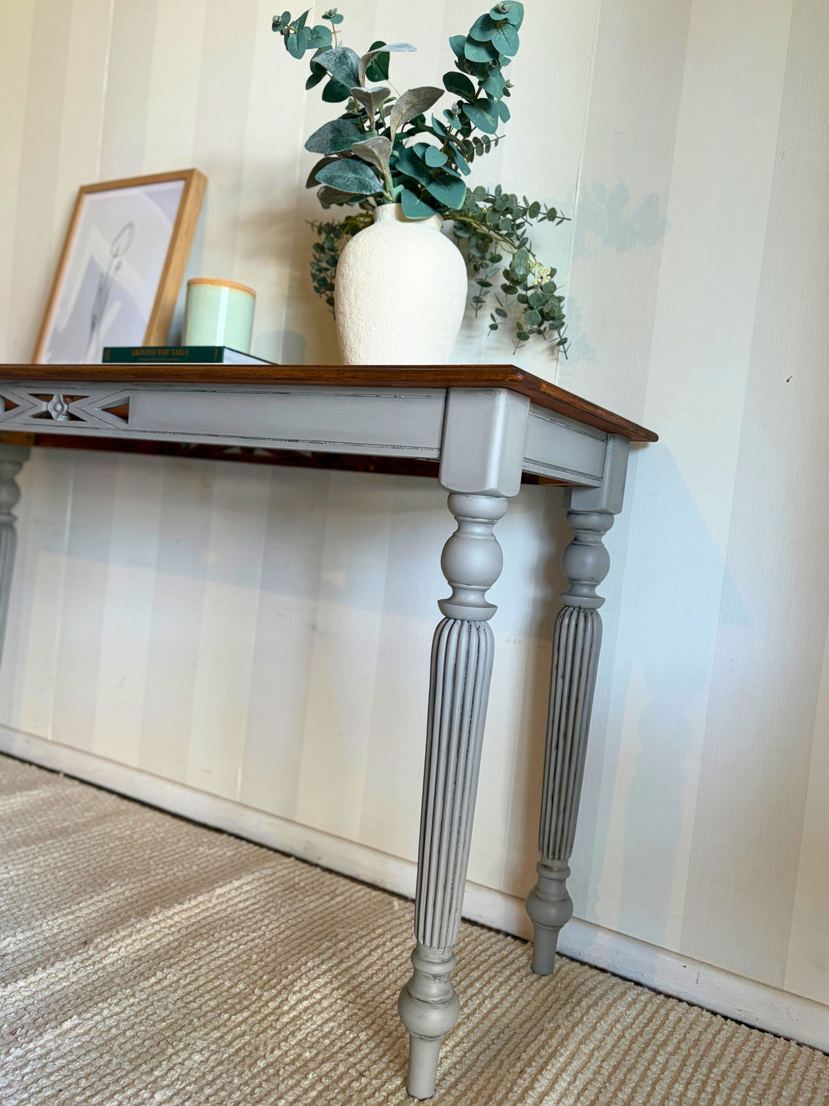 French Linen Vintage Hall Table