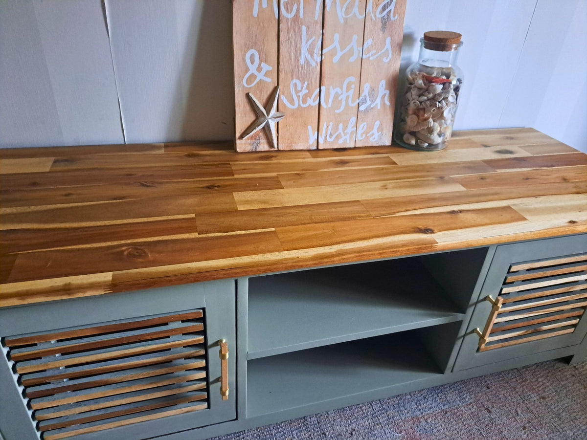 Angled view of the Sage coastal TV unit
